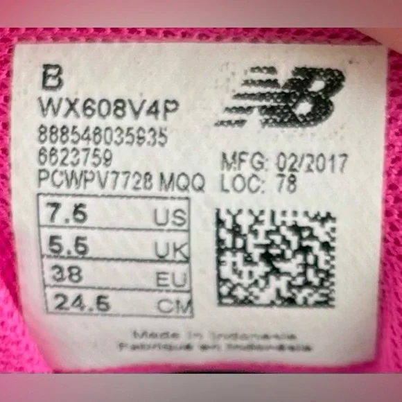 New Balance 608V4 White/Pink Women’s Size 7.5 WX608V4P - Picture 7 of 7